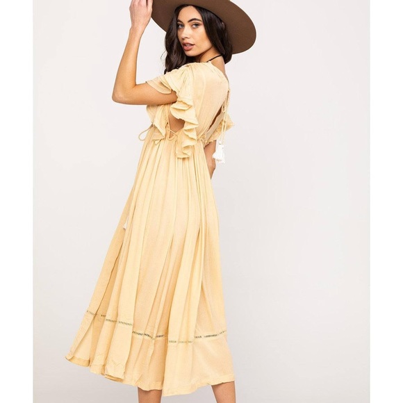 FREE PEOPLE WILL WAIT FOR YOU BALI FLORAL SHORT SLEEVE MIDI DRESS SMALL MEDIUM - Picture 8 of 12